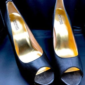 Michael Kors black peep toe stilettos, 10M, 4 inch heel - like new condition